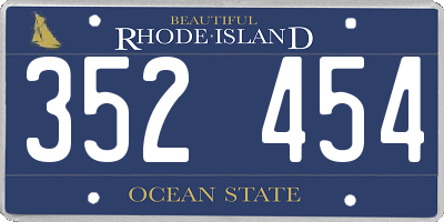 RI license plate 352454