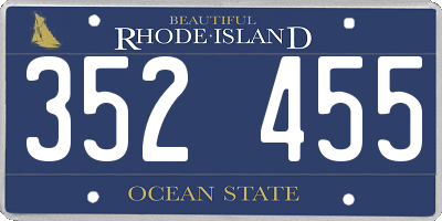 RI license plate 352455