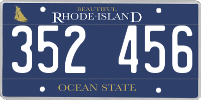 RI license plate 352456