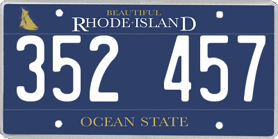 RI license plate 352457