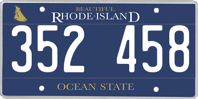 RI license plate 352458