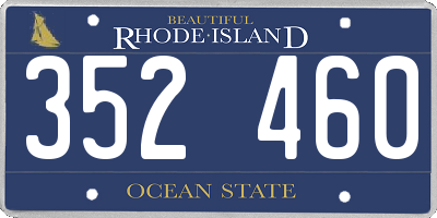 RI license plate 352460