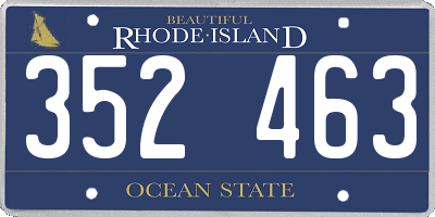 RI license plate 352463