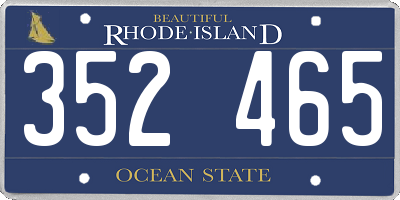 RI license plate 352465