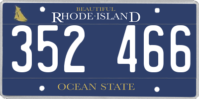 RI license plate 352466