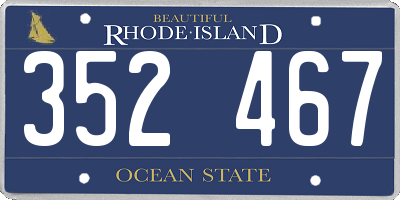 RI license plate 352467