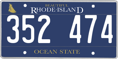 RI license plate 352474