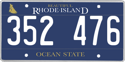 RI license plate 352476