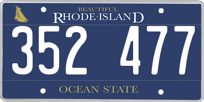 RI license plate 352477