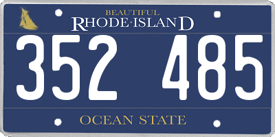 RI license plate 352485
