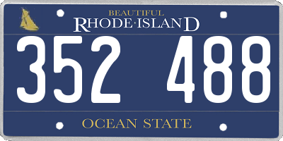 RI license plate 352488
