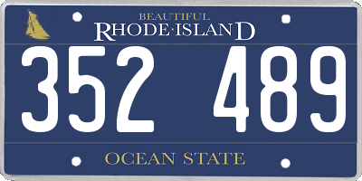 RI license plate 352489