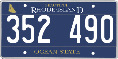 RI license plate 352490