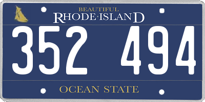 RI license plate 352494