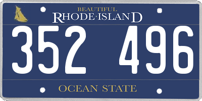 RI license plate 352496