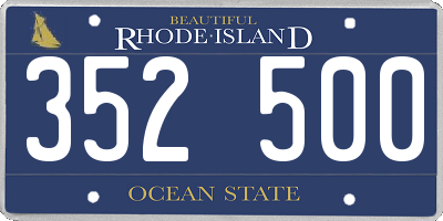 RI license plate 352500