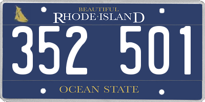 RI license plate 352501