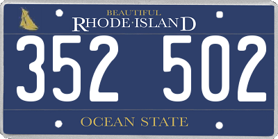 RI license plate 352502