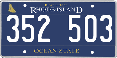 RI license plate 352503