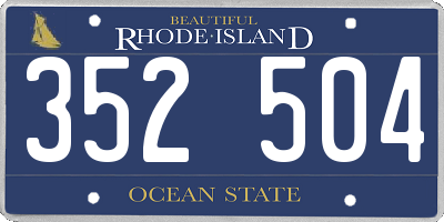 RI license plate 352504