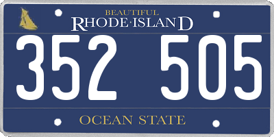 RI license plate 352505