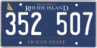 RI license plate 352507