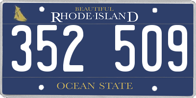 RI license plate 352509