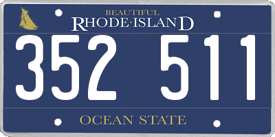 RI license plate 352511