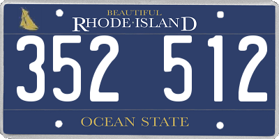 RI license plate 352512