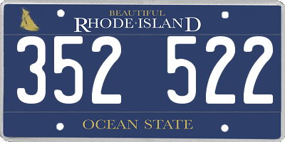 RI license plate 352522