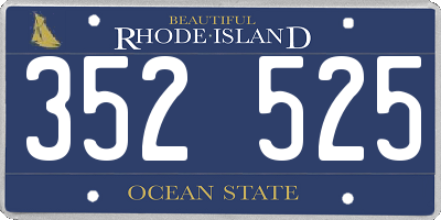 RI license plate 352525