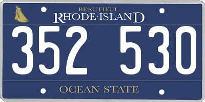 RI license plate 352530