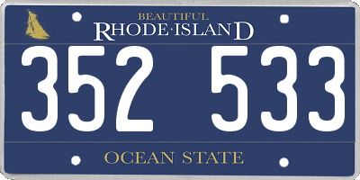 RI license plate 352533