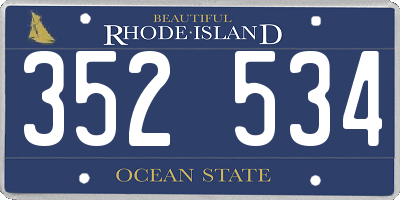 RI license plate 352534