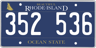 RI license plate 352536