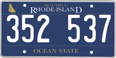 RI license plate 352537