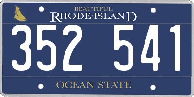 RI license plate 352541