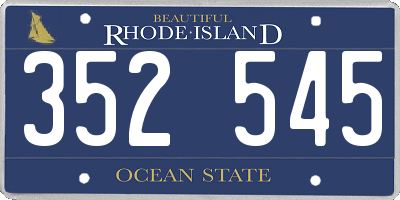 RI license plate 352545