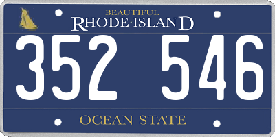 RI license plate 352546