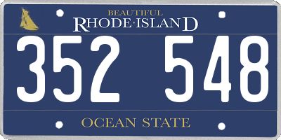 RI license plate 352548