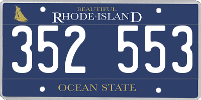 RI license plate 352553