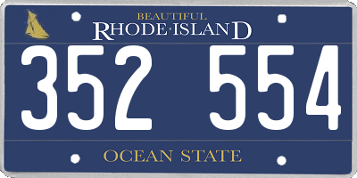 RI license plate 352554