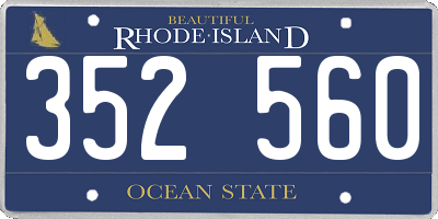 RI license plate 352560