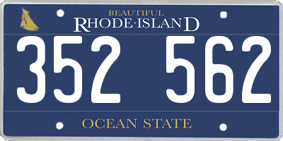 RI license plate 352562