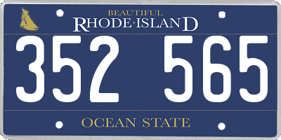 RI license plate 352565