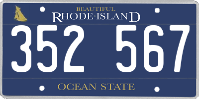 RI license plate 352567