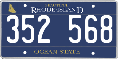 RI license plate 352568