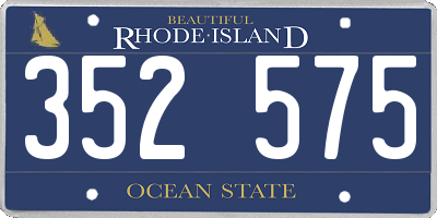 RI license plate 352575