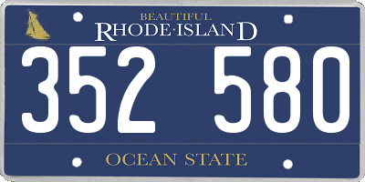 RI license plate 352580