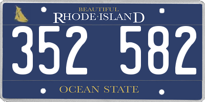 RI license plate 352582